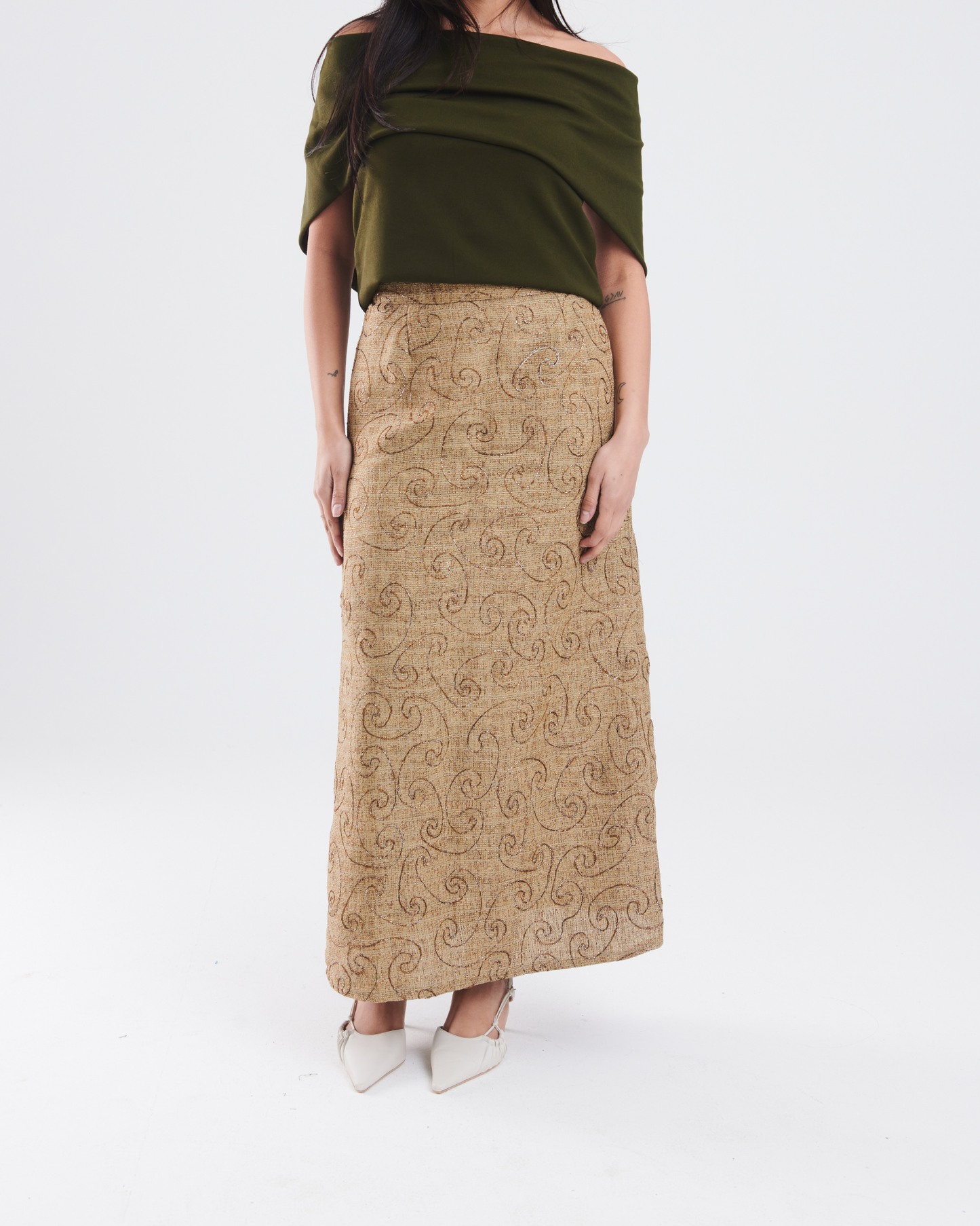 Textured skirt in brown