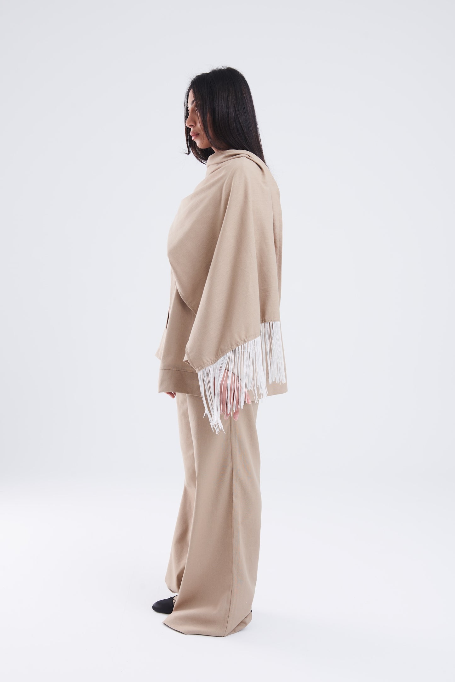 The Shawl kimono in beige