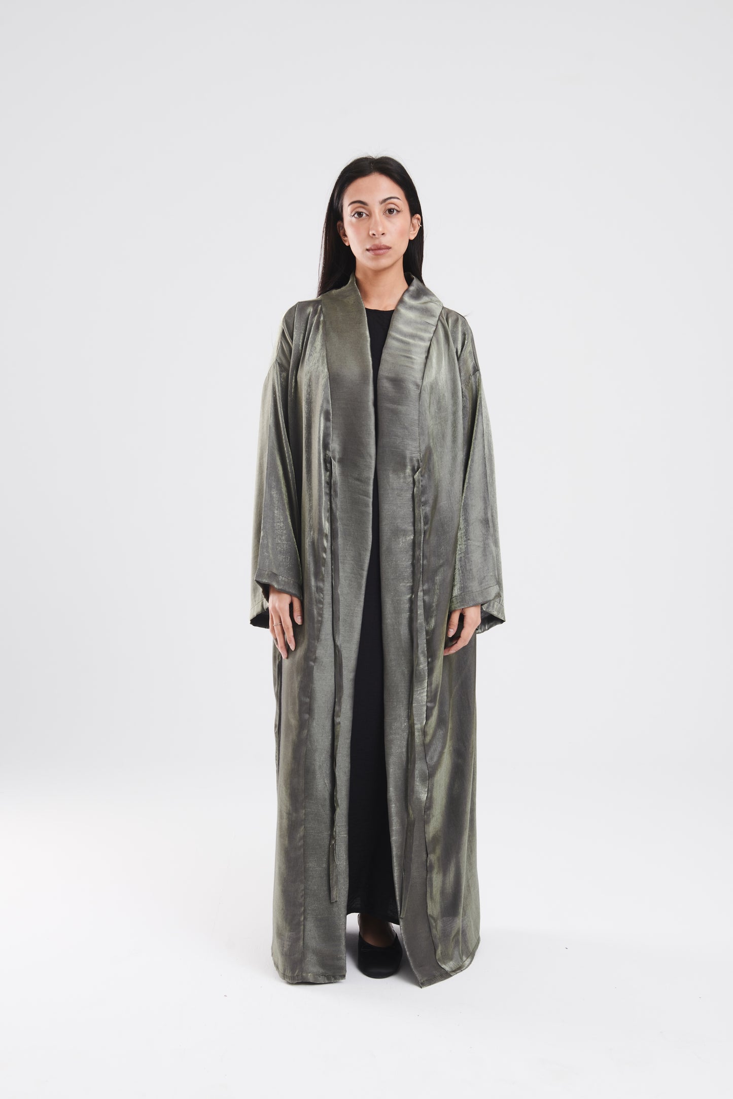 Long reimagined kimono in green