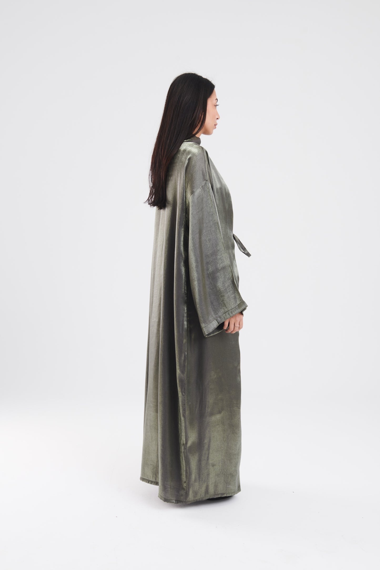 Long reimagined kimono in green