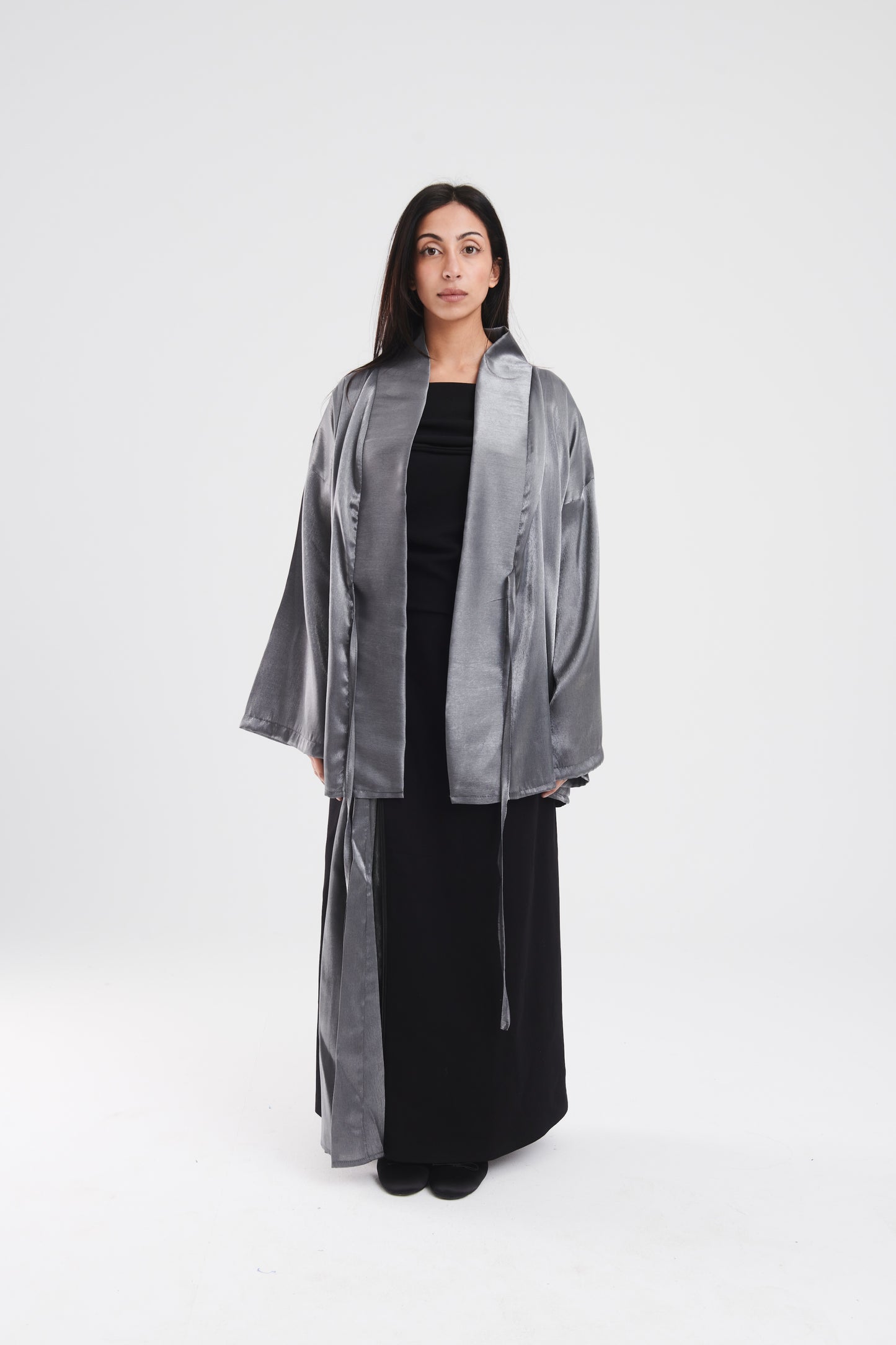 Reimagined kimono in grey