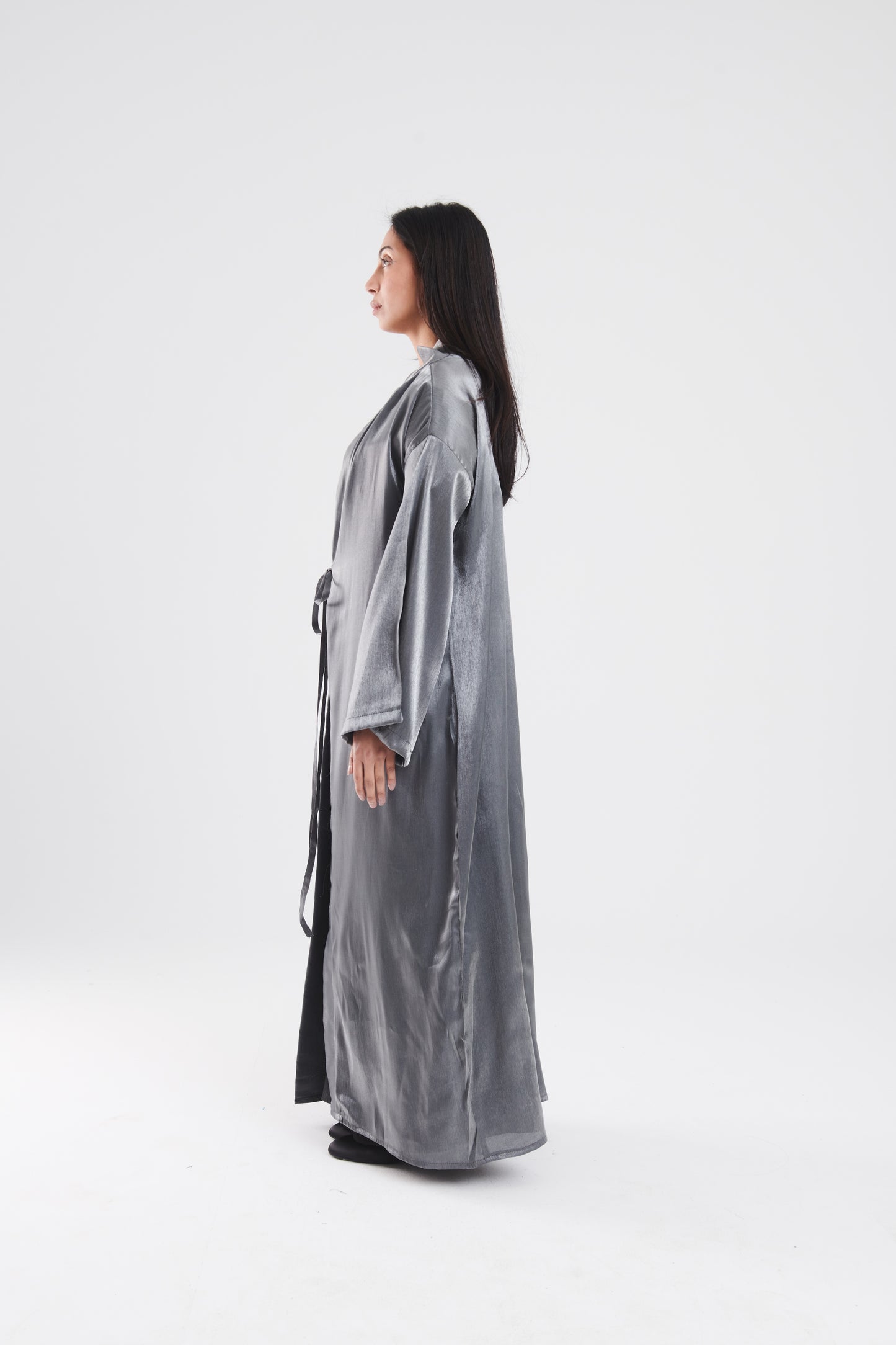 Long reimagined kimono in grey