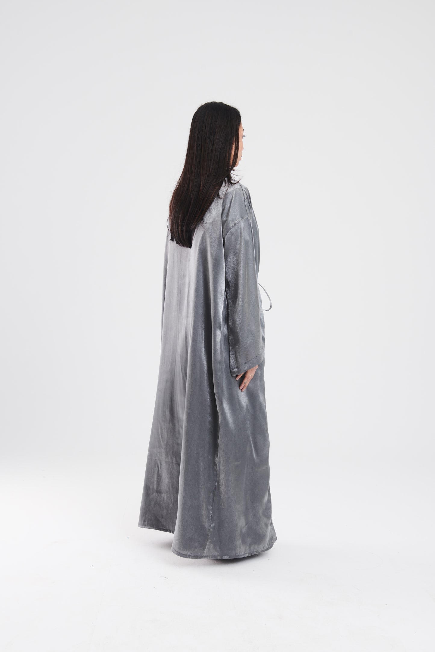 Long reimagined kimono in grey