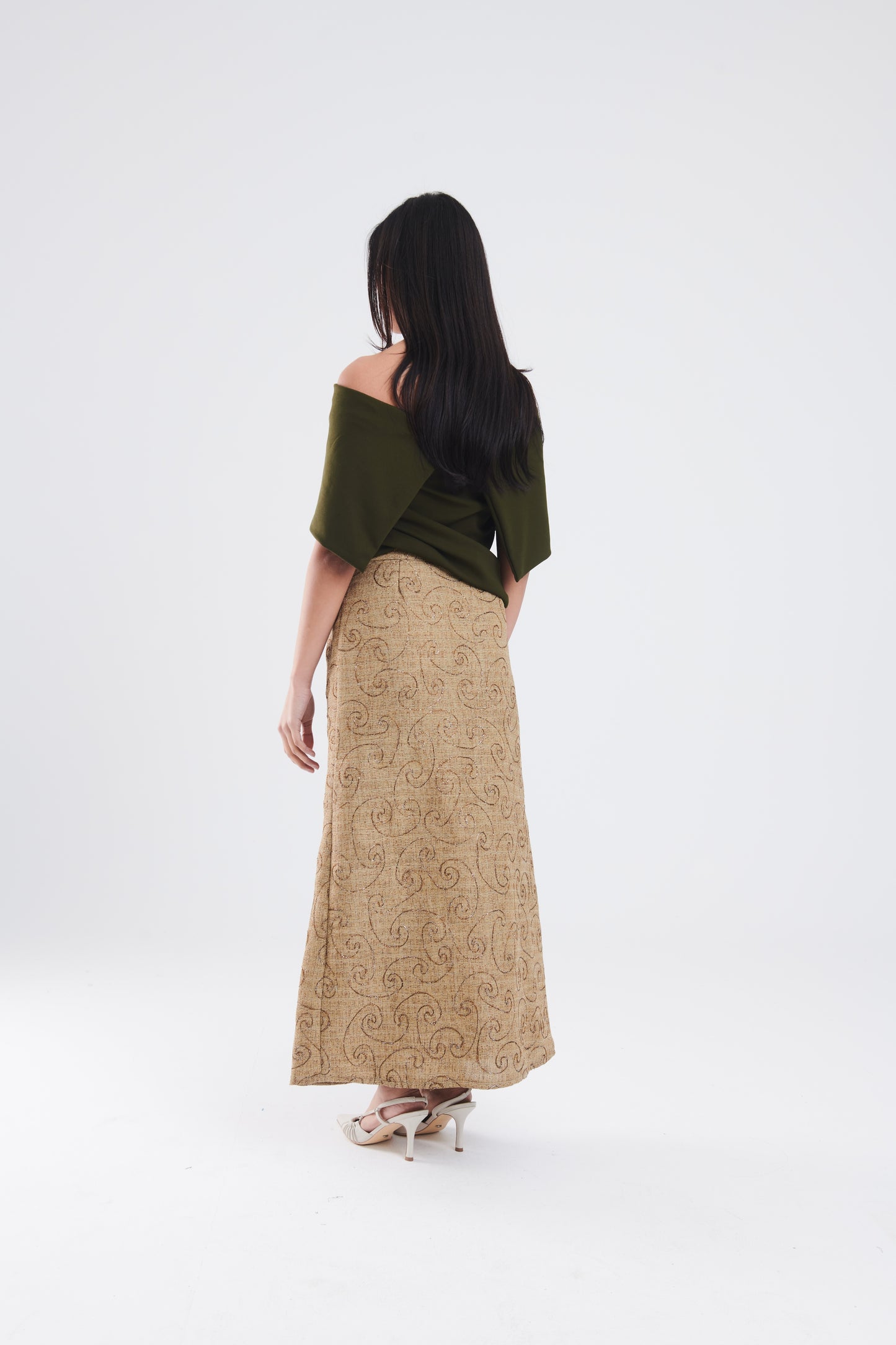 Textured skirt in brown