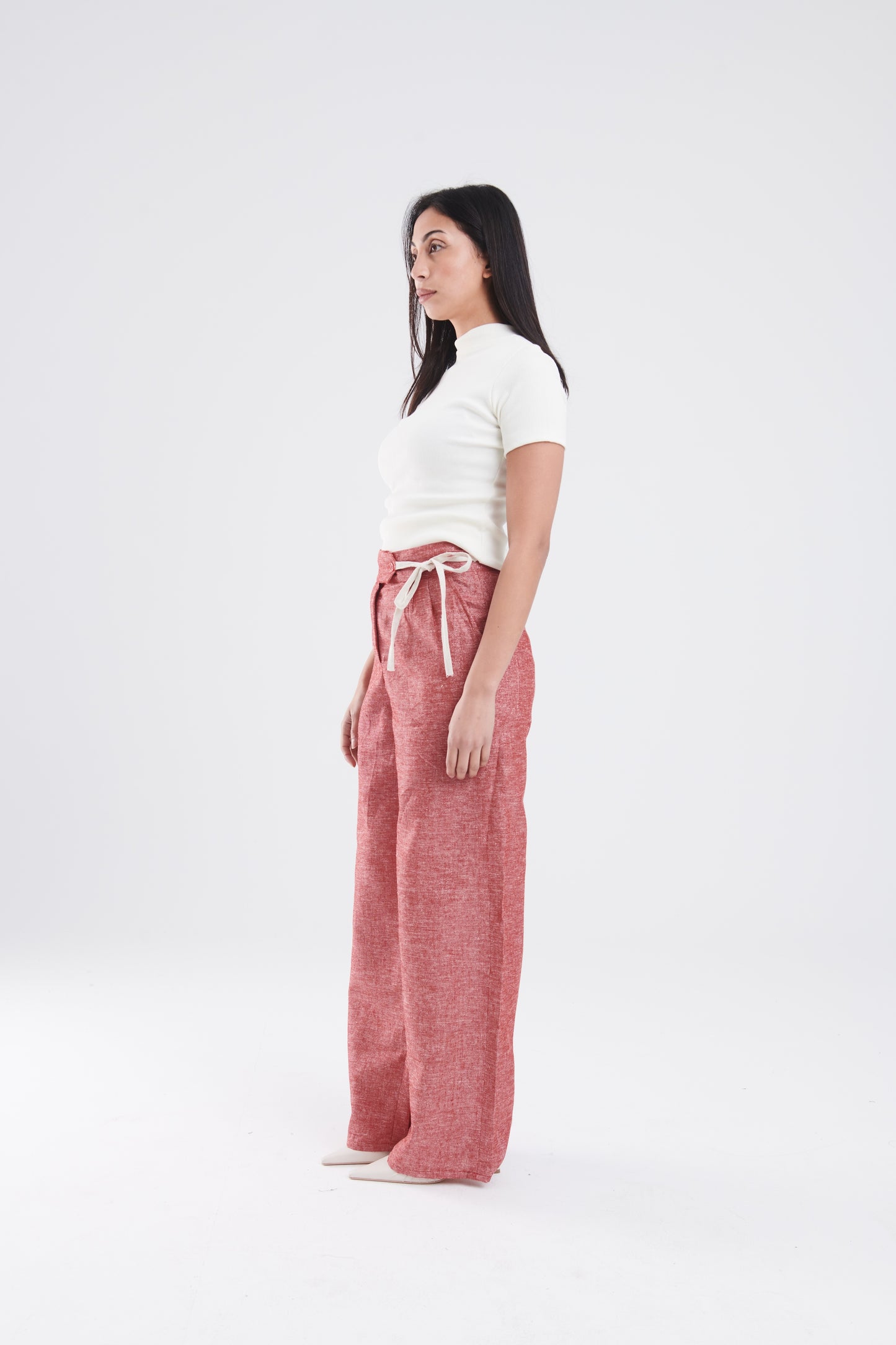 Textured pants in red