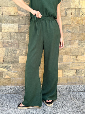 Tangled pants in green