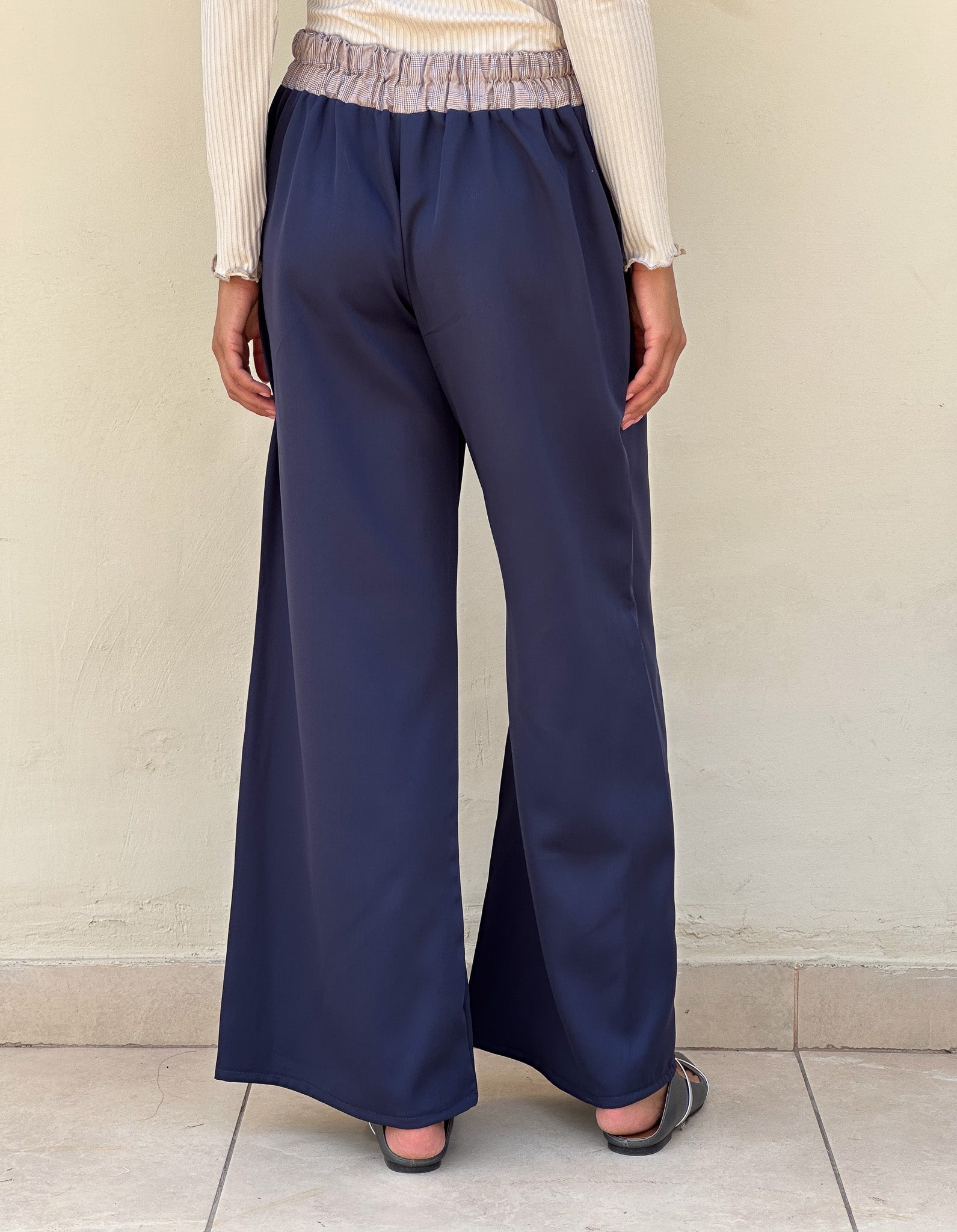 Half & half pants in navy