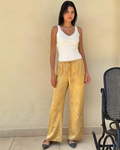 Silky pants in mustard